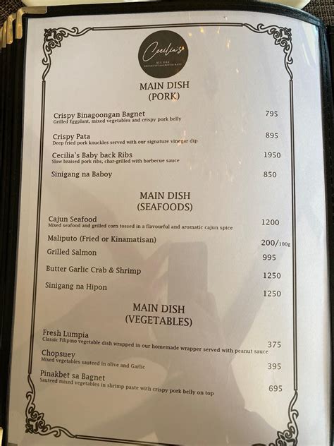cecilia's tagaytay menu|Cecilia's Menu .